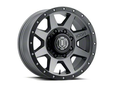 ICON Alloys Rebound HD Titanium 8-Lug Wheel; 17x8.5; 13mm Offset (03-09 RAM 3500 SRW)