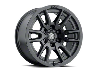 ICON Alloys Vector 6 Satin Black 6-Lug Wheel; 17x8.5; 0mm Offset (07-13 Sierra 1500)