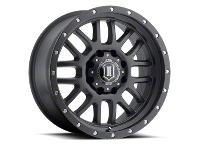 ICON Alloys Alpha Satin Black 8-Lug Wheel; 20x9; 12mm Offset (11-14 Sierra 2500 HD)