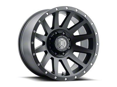 ICON Alloys Compression Satin Black 8-Lug Wheel; 20x10; -19mm Offset (11-14 Sierra 2500 HD)