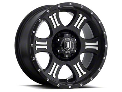 ICON Alloys Shield Satin Black Machined 8-Lug Wheel; 20x9; 12mm Offset (11-14 Sierra 2500 HD)