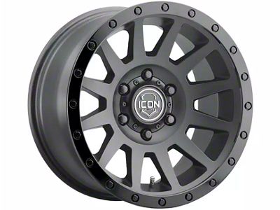 ICON Alloys Compression Double Black 6-Lug Wheel; 18x9; 25mm Offset (07-13 Silverado 1500)