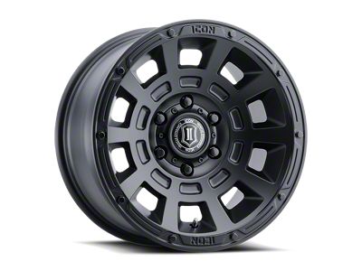 ICON Alloys Thrust Satin Black 6-Lug Wheel; 17x8.5; 25mm Offset (07-13 Silverado 1500)