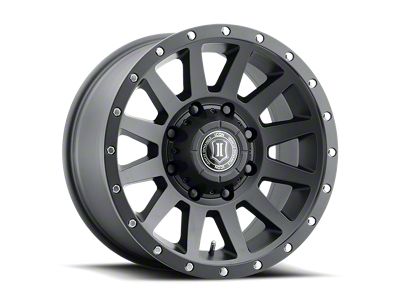 ICON Alloys Compression HD Satin Black 8-Lug Wheel; 18x9; 12mm Offset (11-14 Silverado 2500 HD)