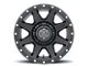ICON Alloys Rebound HD Satin Black 8-Lug Wheel; 18x9; 12mm Offset (15-19 Sierra 2500 HD)