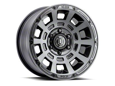 ICON Alloys Thrust Smoked Satin Black 6-Lug Wheel; 17x8.5; 0mm Offset (19-24 Sierra 1500)