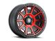 ICON Alloys Victory Satin Black with Red Tint 6-Lug Wheel; 17x8.5; 0mm Offset (19-24 Silverado 1500)