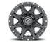 ICON Alloys Rebound Satin Black 8-Lug Wheel; 20x9; 6mm Offset (23-24 F-250 Super Duty)