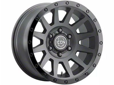 ICON Alloys Compression Double Black 6-Lug Wheel; 17x8.5; 0mm Offset (24-25 Ranger)