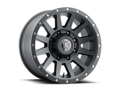 ICON Alloys Compression HD Satin Black 8-Lug Wheel; 18x9; 12mm Offset (94-02 RAM 3500 SRW)