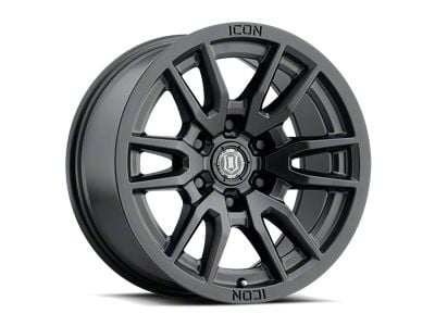 ICON Alloys Vector 6 Satin Black 6-Lug Wheel; 17x8.5; 0mm Offset (99-06 Sierra 1500)