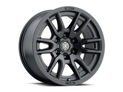 ICON Alloys Vector 6 Satin Black 6-Lug Wheel; 17x8.5; 25mm Offset (99-06 Sierra 1500)