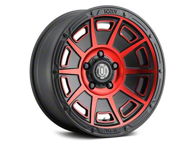 ICON Alloys Victory Satin Black with Red Tint 5-Lug Wheel; 17x8.5; 0mm Offset (87-90 Dakota)