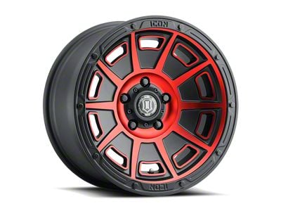 ICON Alloys Victory Satin Black with Red Tint 6-Lug Wheel; 17x8.5; 6mm Offset (21-24 F-150)