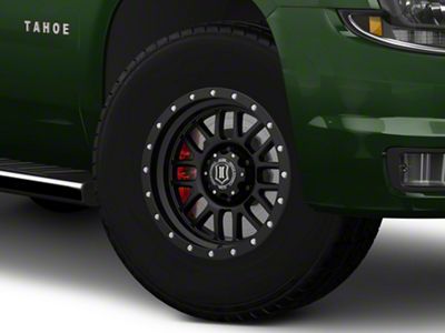 ICON Alloys Alpha Satin Black 6-Lug Wheel; 17x8.5; 0mm Offset (15-20 Tahoe)