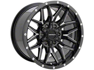 Impact Wheels 819 Gloss Black Milled 5-Lug Wheel; 17x9; -12mm Offset (02-08 RAM 1500, Excluding Mega Cab)