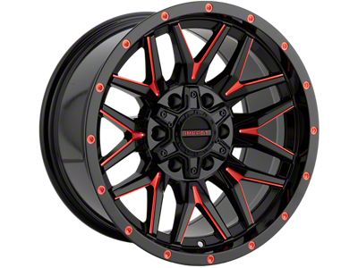 Impact Wheels 819 Gloss Black and Red Milled 5-Lug Wheel; 17x9; -12mm Offset (02-08 RAM 1500, Excluding Mega Cab)