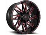 Impact Wheels 814 Gloss Black and Red Milled 6-Lug Wheel; 18x9; 0mm Offset (04-08 F-150)