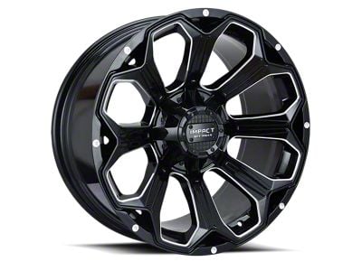 Impact Wheels 817 Gloss Black Milled 6-Lug Wheel; 20x10; -12mm Offset (04-08 F-150)