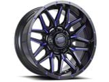 Impact Wheels 819 Gloss Black and Blue Milled 6-Lug Wheel; 18x9; -12mm Offset (04-08 F-150)