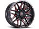 Impact Wheels 819 Gloss Black and Red Milled 6-Lug Wheel; 20x10; -12mm Offset (04-08 F-150)