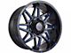 Impact Wheels 807 Gloss Black and Blue Milled 6-Lug Wheel; 20x10; -12mm Offset (07-13 Sierra 1500)