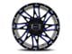 Impact Wheels 814 Gloss Black and Blue Milled 6-Lug Wheel; 17x9; 0mm Offset (07-13 Sierra 1500)