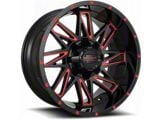 Impact Wheels 814 Gloss Black and Red Milled 6-Lug Wheel; 18x9; 0mm Offset (07-13 Sierra 1500)