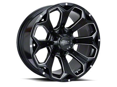 Impact Wheels 817 Gloss Black Milled 6-Lug Wheel; 20x10; -12mm Offset (07-13 Sierra 1500)