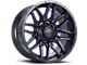 Impact Wheels 819 Gloss Black and Blue Milled 6-Lug Wheel; 18x9; -12mm Offset (07-13 Sierra 1500)