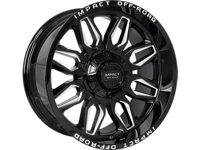 Impact Wheels 827 Gloss Black Milled 6-Lug Wheel; 20x10; -12mm Offset (07-13 Sierra 1500)