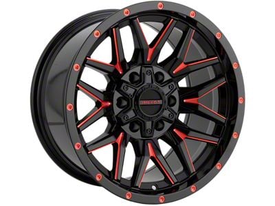 Impact Wheels 819 Gloss Black and Red Milled 6-Lug Wheel; 17x9; 0mm Offset (07-14 Tahoe)