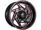 Impact Wheels 830 Gloss Black and Red Milled 6-Lug Wheel; 20x10; -12mm Offset (07-14 Tahoe)