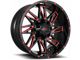 Impact Wheels 814 Gloss Black and Red Milled 6-Lug Wheel; 18x9; 0mm Offset (09-14 F-150)