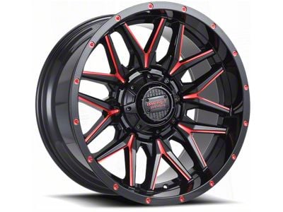 Impact Wheels 819 Gloss Black and Red Milled 6-Lug Wheel; 20x10; -12mm Offset (09-14 F-150)