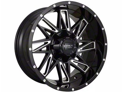 Impact Wheels 814 Gloss Black Milled 5-Lug Wheel; 17x9; -12mm Offset (09-18 RAM 1500)