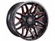 Impact Wheels 819 Gloss Black and Red Milled 5-Lug Wheel; 17x9; 0mm Offset (09-18 RAM 1500)