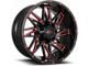 Impact Wheels 814 Gloss Black and Red Milled 6-Lug Wheel; 18x9; 0mm Offset (14-18 Sierra 1500)
