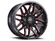 Impact Wheels 819 Gloss Black and Red Milled 6-Lug Wheel; 18x9; -12mm Offset (14-18 Sierra 1500)