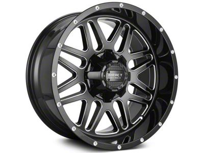 Impact Wheels 806 Gloss Black Milled 6-Lug Wheel; 20x10; -12mm Offset (14-18 Silverado 1500)