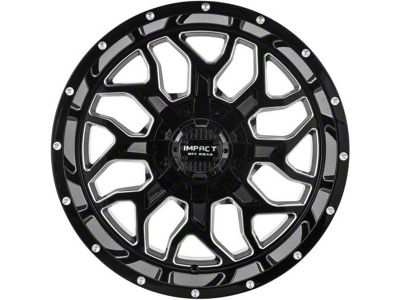 Impact Wheels 813 Gloss Black Milled 6-Lug Wheel; 20x10; -12mm Offset (14-18 Silverado 1500)