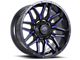 Impact Wheels 819 Gloss Black and Blue Milled 6-Lug Wheel; 18x9; 0mm Offset (14-18 Silverado 1500)