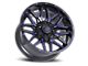 Impact Wheels 819 Gloss Black and Blue Milled 6-Lug Wheel; 18x9; -12mm Offset (14-18 Silverado 1500)