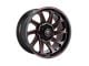 Impact Wheels 825 Gloss Black and Red Milled 6-Lug Wheel; 20x10; -12mm Offset (14-18 Silverado 1500)