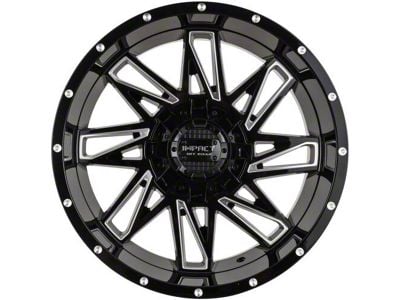 Impact Wheels 814 Gloss Black Milled 6-Lug Wheel; 20x10; -12mm Offset (15-20 F-150)