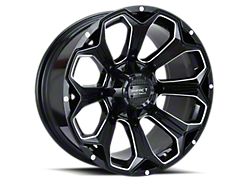 Impact Wheels 817 Gloss Black Milled 6-Lug Wheel; 20x10; -12mm Offset (15-20 F-150)