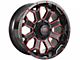 Impact Wheels 818 Gloss Black and Red Milled 6-Lug Wheel; 20x10; -12mm Offset (15-20 F-150)