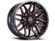 Impact Wheels 819 Gloss Black and Red Milled 6-Lug Wheel; 20x10; -12mm Offset (15-20 F-150)