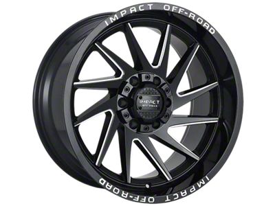 Impact Wheels 824 Gloss Black Milled 6-Lug Wheel; 22x12; -44mm Offset (15-20 F-150)