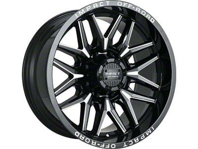 Impact Wheels 819 Gloss Black Milled 8-Lug Wheel; 20x10; -19mm Offset (15-19 Silverado 3500 HD SRW)